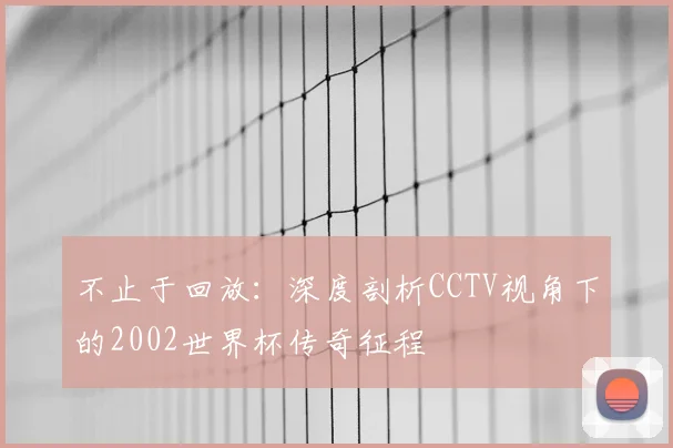 不止于回放:深度剖析CCTV视角下的2002世界杯传奇征程